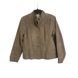 Chicos Leather Suede Cropped Jacket Size 2 (L)